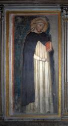 Domonkos első ismert ábrázolása a bolognai Szent Domonkos bazilikában (ismeretlen alkotó, 14. század)